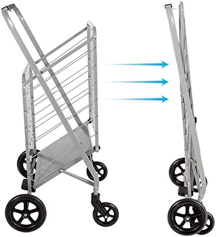 MacSports Heavy Duty Rolling Cart | 250 lbs Capacity | Foldable Design for Indoor Use | Ideal for Storage & Organization