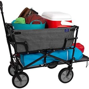 MacSports Double Decker Wagon - Heavy Duty Collapsible Cart for Outdoor Use, Ideal for Camping Gear & Groceries - Portab