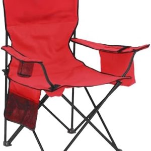 Coleman Portable Camping Chair | Cushioned Seat & Back | Ideal for Camping & Tailgating | Includes 4-Can Cooler & Side P