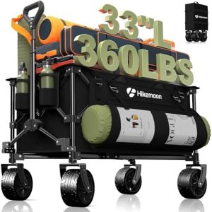 150L Heavy Duty Collapsible Beach Cart | Portable Utility Wagon with Big All-Terrain Wheels | Ideal for Grocery, Camping